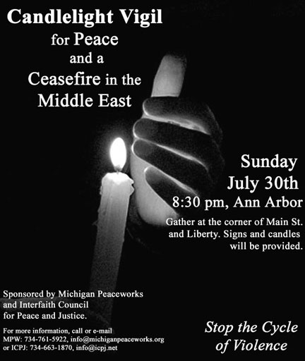 Candlelight Vigil for Peace in the Middle East