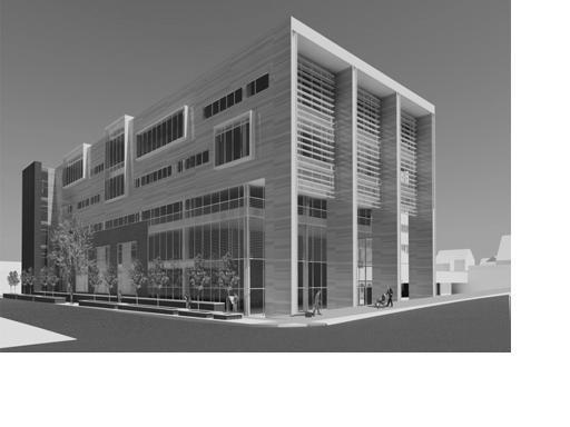 Southwest corner of the proposed court-police facilty at Fifth Avenue and Huron Street